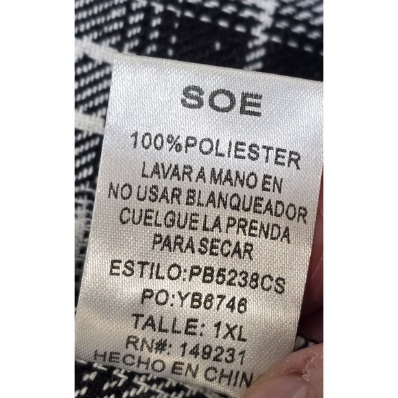 Chicsoul Waterfall Vest Plaid Microfleece Cozy Soft Pockets Flowing Women's 1XL - Picture 7 of 12